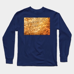 Egyptian Hieroglyphs Symbols Carved In Stone Long Sleeve T-Shirt